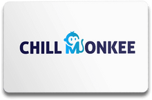 Load image into Gallery viewer, Solid white gift card with the Chill Monkee logo
