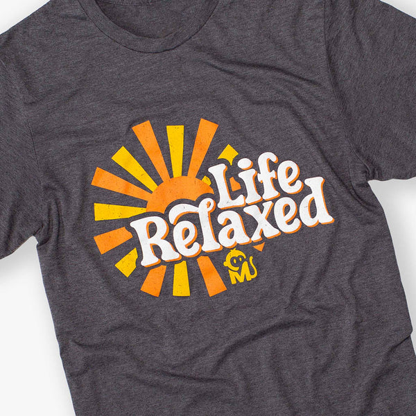 Close-up view of the Life Relaxed Sunburst Graphic Tee