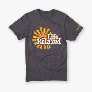 Front view of the Life Relaxed Sunburst Graphic Tee